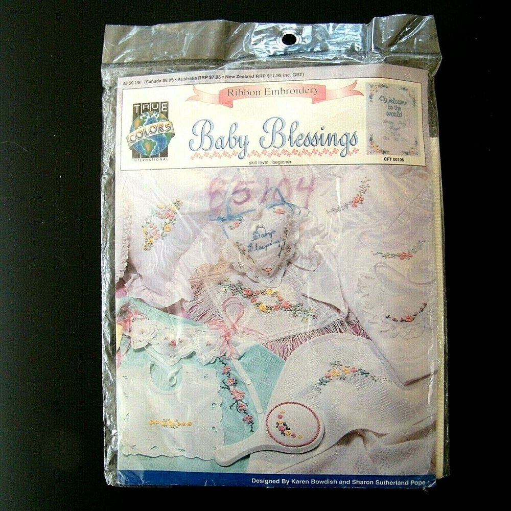 True Colors Ribbon Embroidery Baby Blessings Welcome To The World NEW OPEN PKG